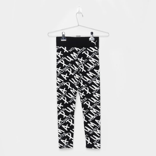 Calça Legging Infantil Puma Alpha Feminina - Preto Menor preço em Calça Legging Infantil Puma Alpha Feminina - Preto