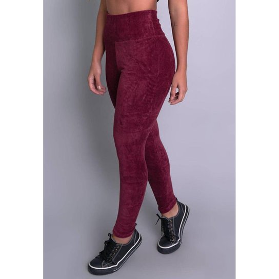 Calça Legging K2b Veludo Cotele Cintura Alta