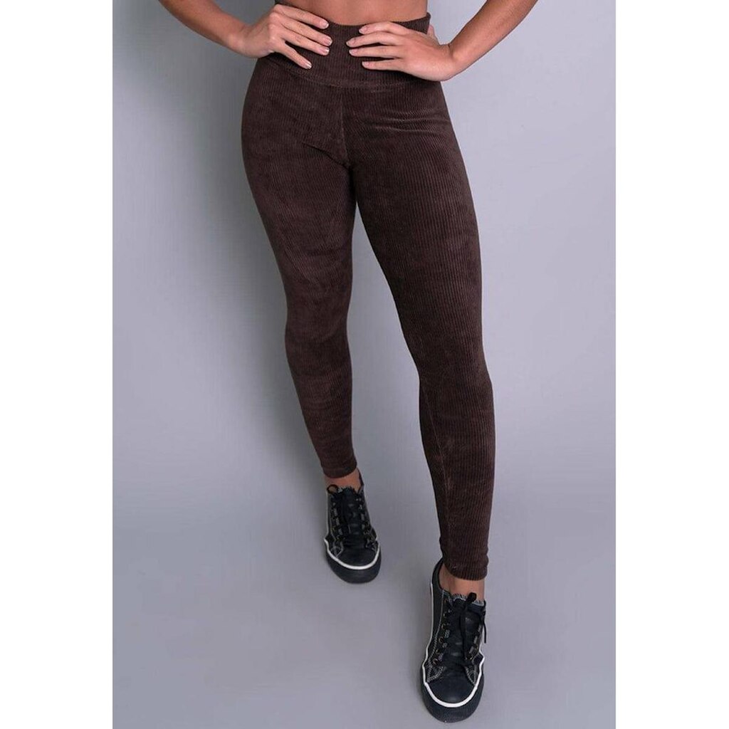 Calça Legging K2b Veludo Cotele Cintura Alta