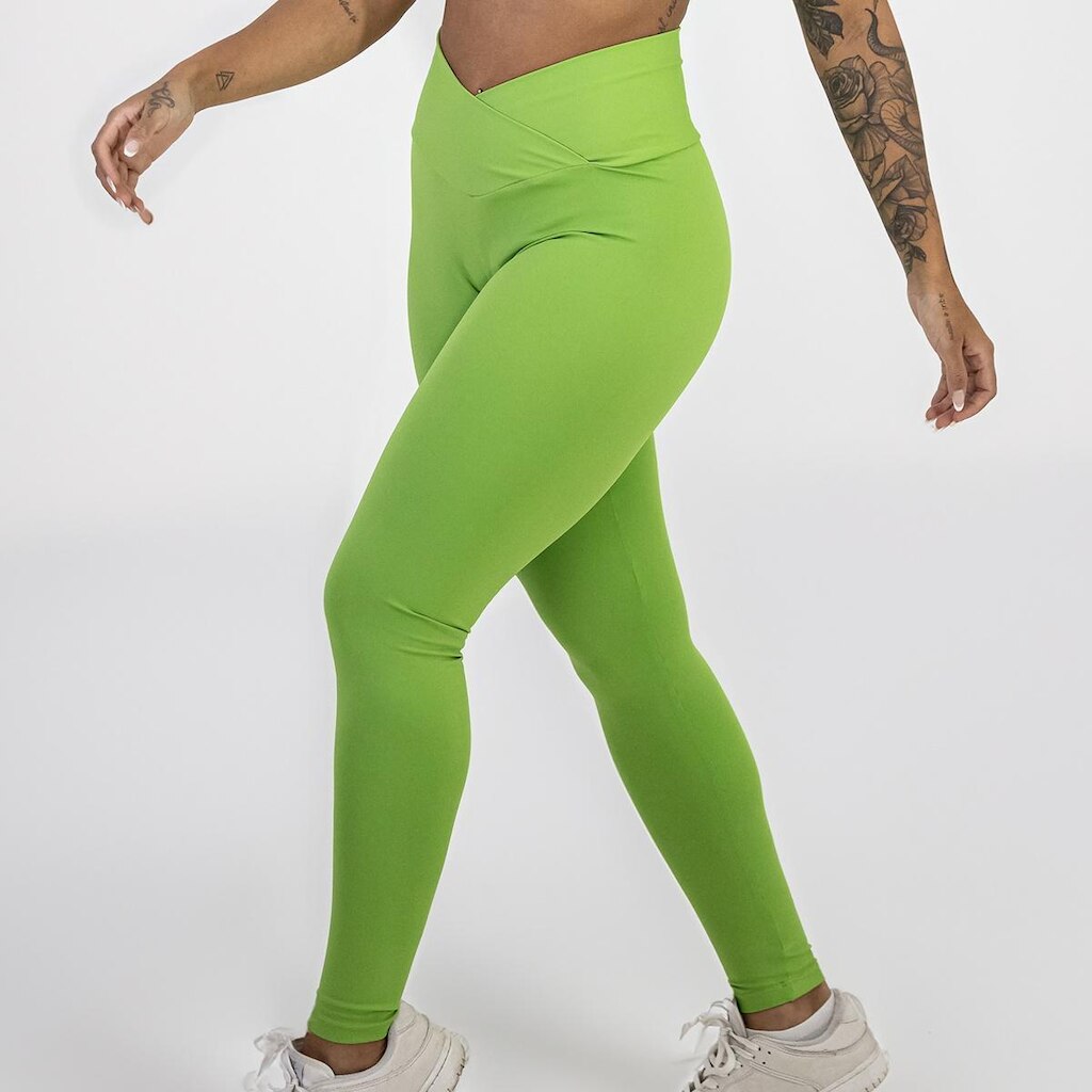 Calça Legging Kínitro Open Blackout Transpassada Feminina