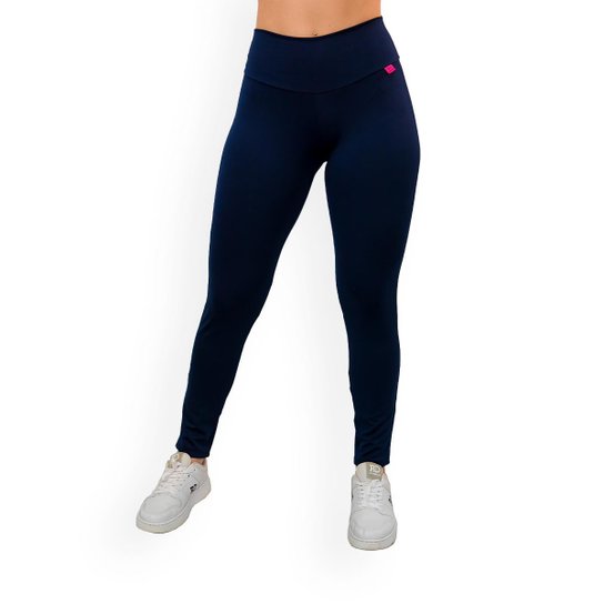 Calça Legging Lavicta Fitness Cintura Alta Feminina - Azul+Marinho Menor preço em Calça Legging Lavicta Fitness Cintura Alta Feminina - Azul+Marinho