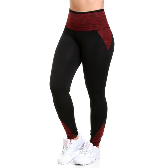 Calça Legging Lisa Com Cós Alto Mescla Galvic Feminina - Preto+Vermelho é ruim? Calça Legging Lisa Com Cós Alto Mescla Galvic Feminina - Preto+Vermelho é boa?