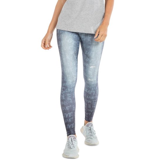 Calça Legging Live! Jeans ! Jeans Feminina - Azul+Preto Menor preço em Calça Legging Live! Jeans ! Jeans Feminina - Azul+Preto