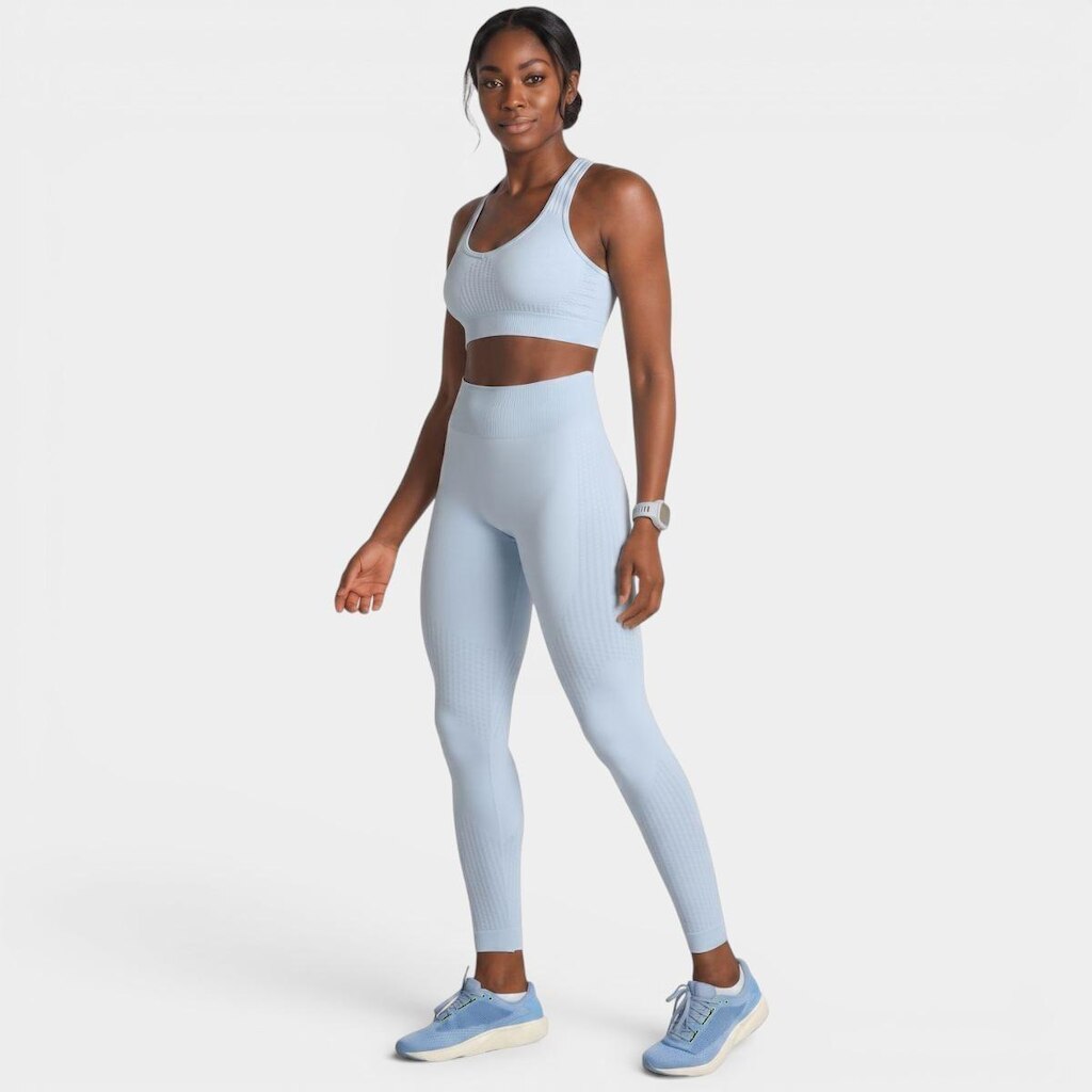Calça Legging Lupo LSport Seamless Ondas Feminina - Azul Claro - G