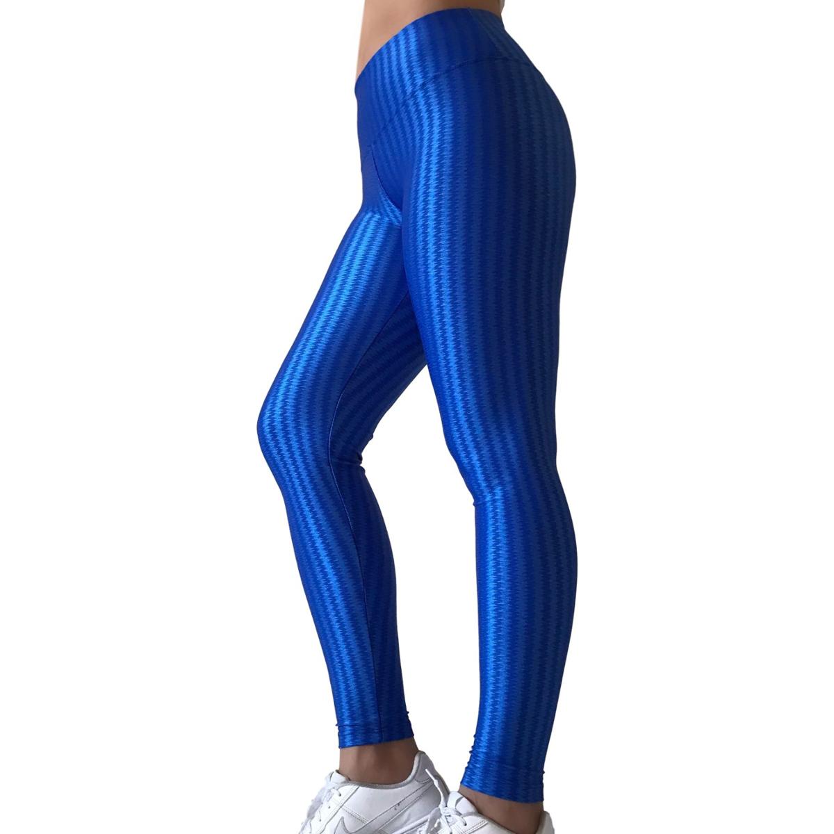 Calça Legging Mademoiselle Modas 3D Feminina - Azul | Netshoes