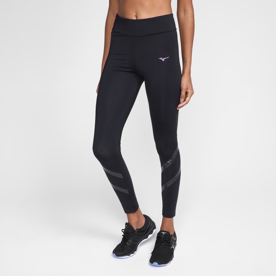 Calça Legging Mizuno High Performance Feminina - Preto+Roxo é boa?