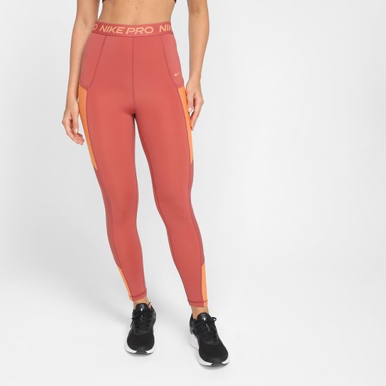 Calça Legging Nike Dri-FIT Pro 7/8 Feminina - Laranja Menor preço em Calça Legging Nike Dri-FIT Pro 7/8 Feminina - Laranja
