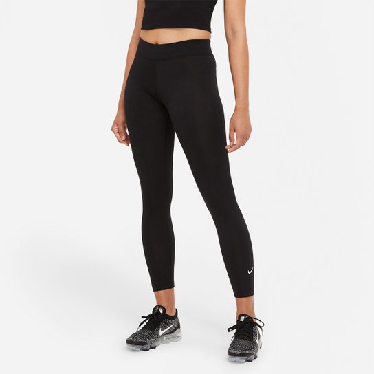 Calça Legging Nike Essential Feminino - Preto+Branco Menor preço em Calça Legging Nike Essential Feminino - Preto+Branco