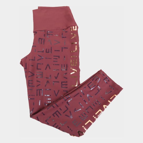 Calça Legging Plus Size Live! Icon Lux Feminina - Bordô