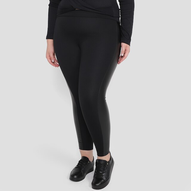 Calça Legging Plus Size Maelle Feminina - Mescla Escuro Menor preço em Calça Legging Plus Size Maelle Feminina - Mescla Escuro