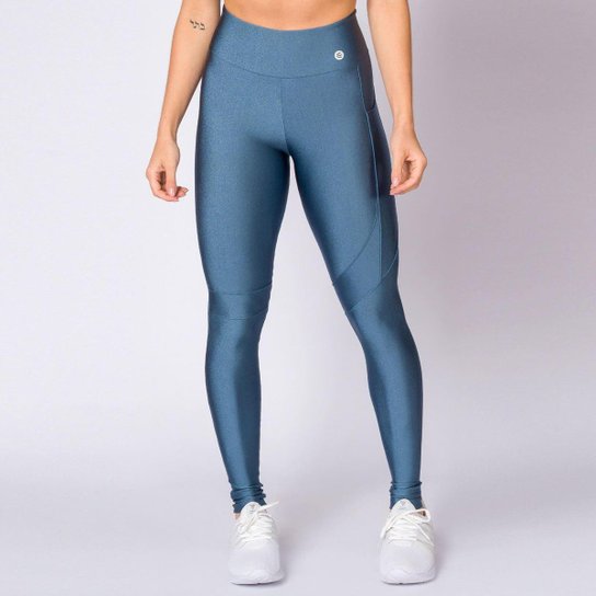 Calça legging poliamida azul com bolso feminina Água e Luz - Azul Menor preço em Calça legging poliamida azul com bolso feminina Água e Luz - Azul