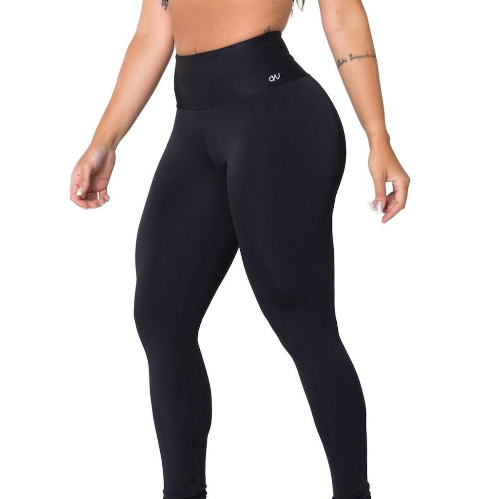 Calça Legging Poliéster Preta Básica