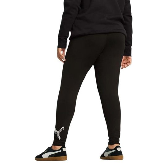 Calça Legging Puma Essentials Metallic Feminina - Preto e Cinza PP