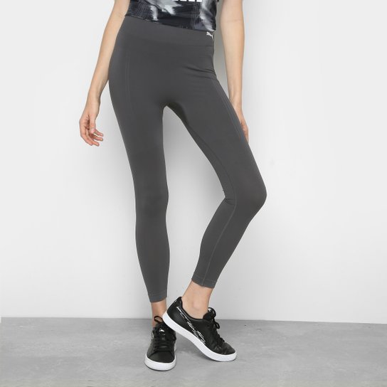 Calça Legging Puma Evoknit Seamless Cintura Média Feminina - Cinza