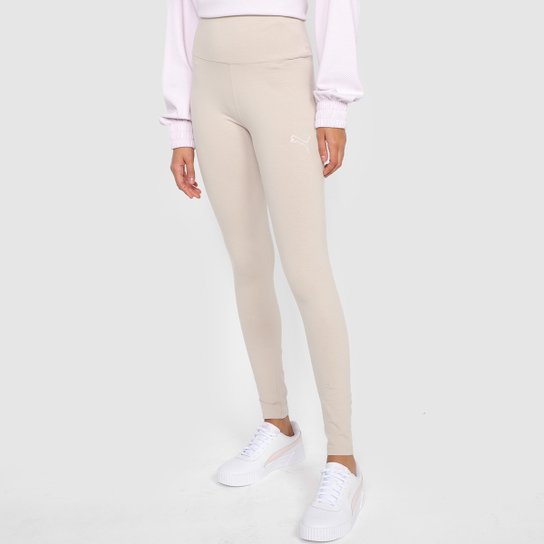Calça Legging Puma Her Cintura Alta Feminina - Bege Menor preço em Calça Legging Puma Her Cintura Alta Feminina - Bege
