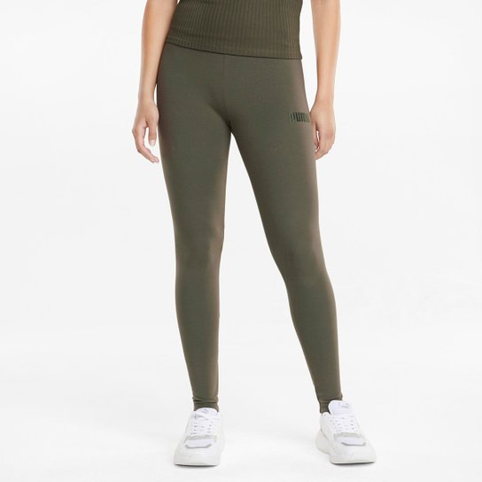 Calça Legging Puma Her High Waist Feminina - Verde Menor preço em Calça Legging Puma Her High Waist Feminina - Verde