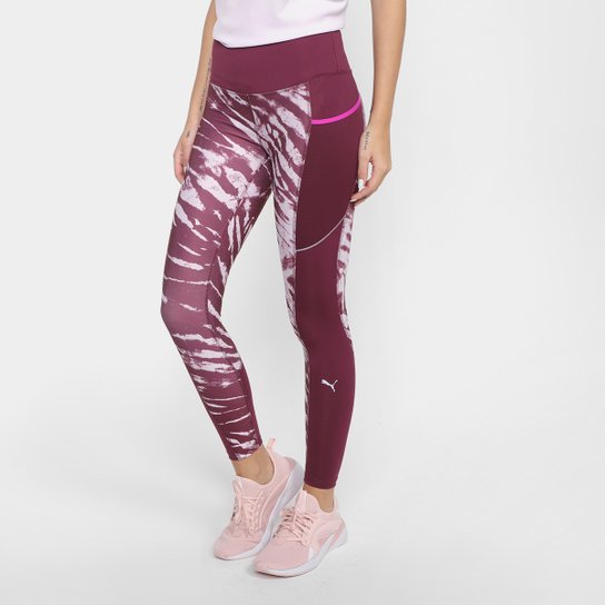 Calça Legging Puma Run 5K Graphic Feminina - Vinho Menor preço em Calça Legging Puma Run 5K Graphic Feminina - Vinho