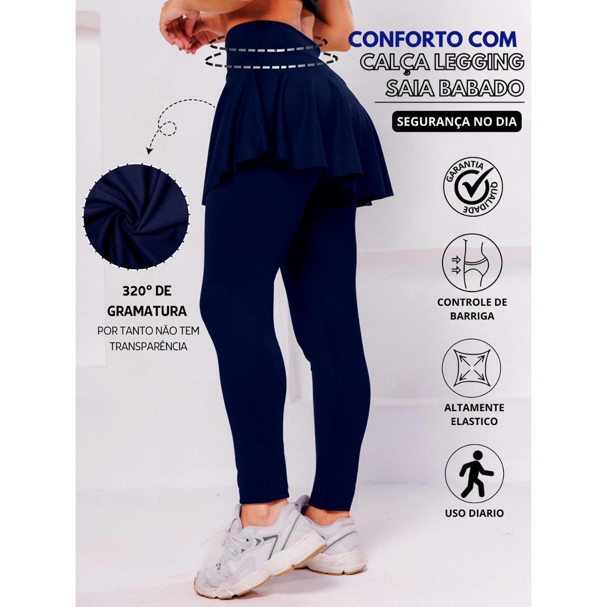 Saia Sobreposta Legging Com Saia Calca Saia Sobreposta Legging Em