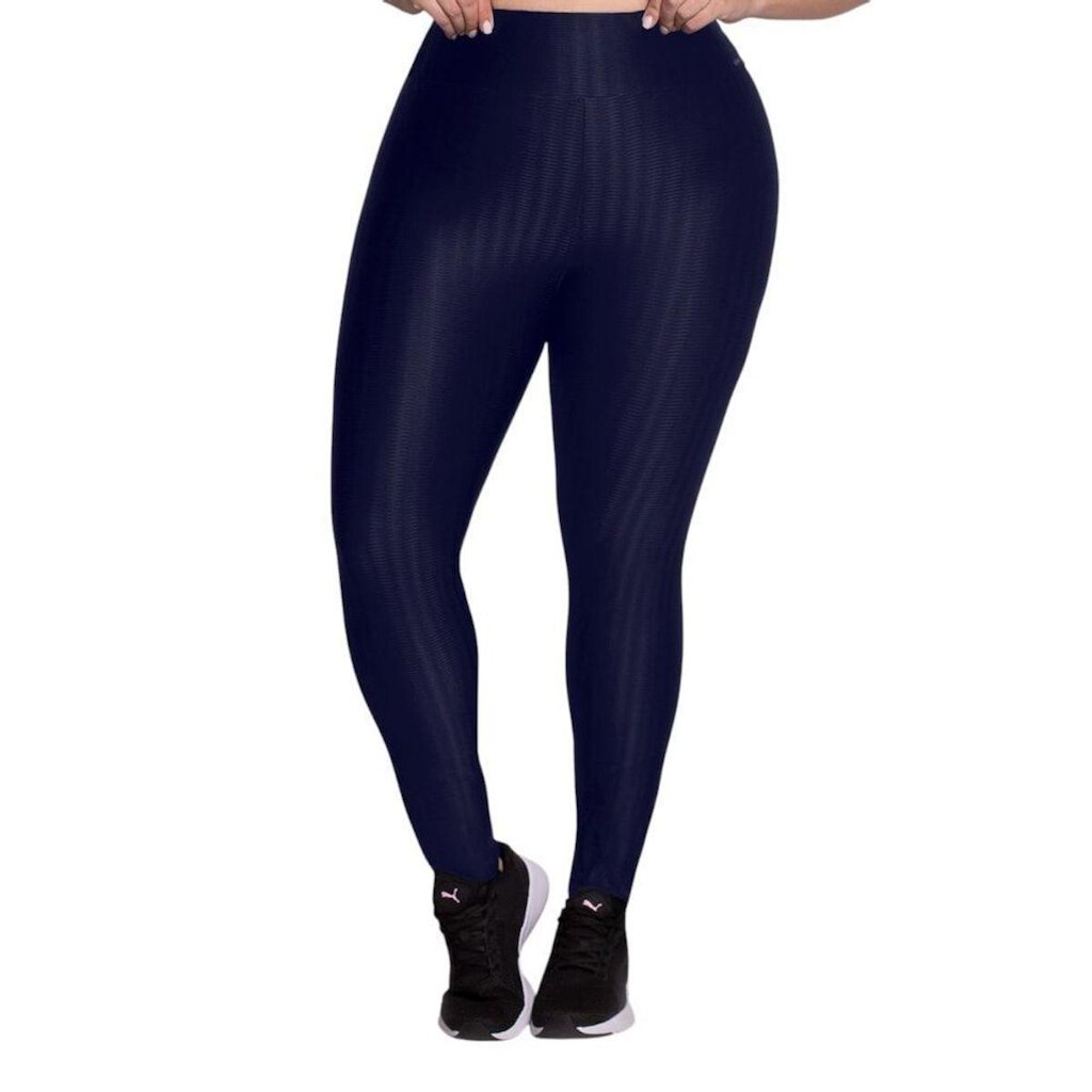 Calça Legging Selene 3D Plus Size Feminina - Marinho X2