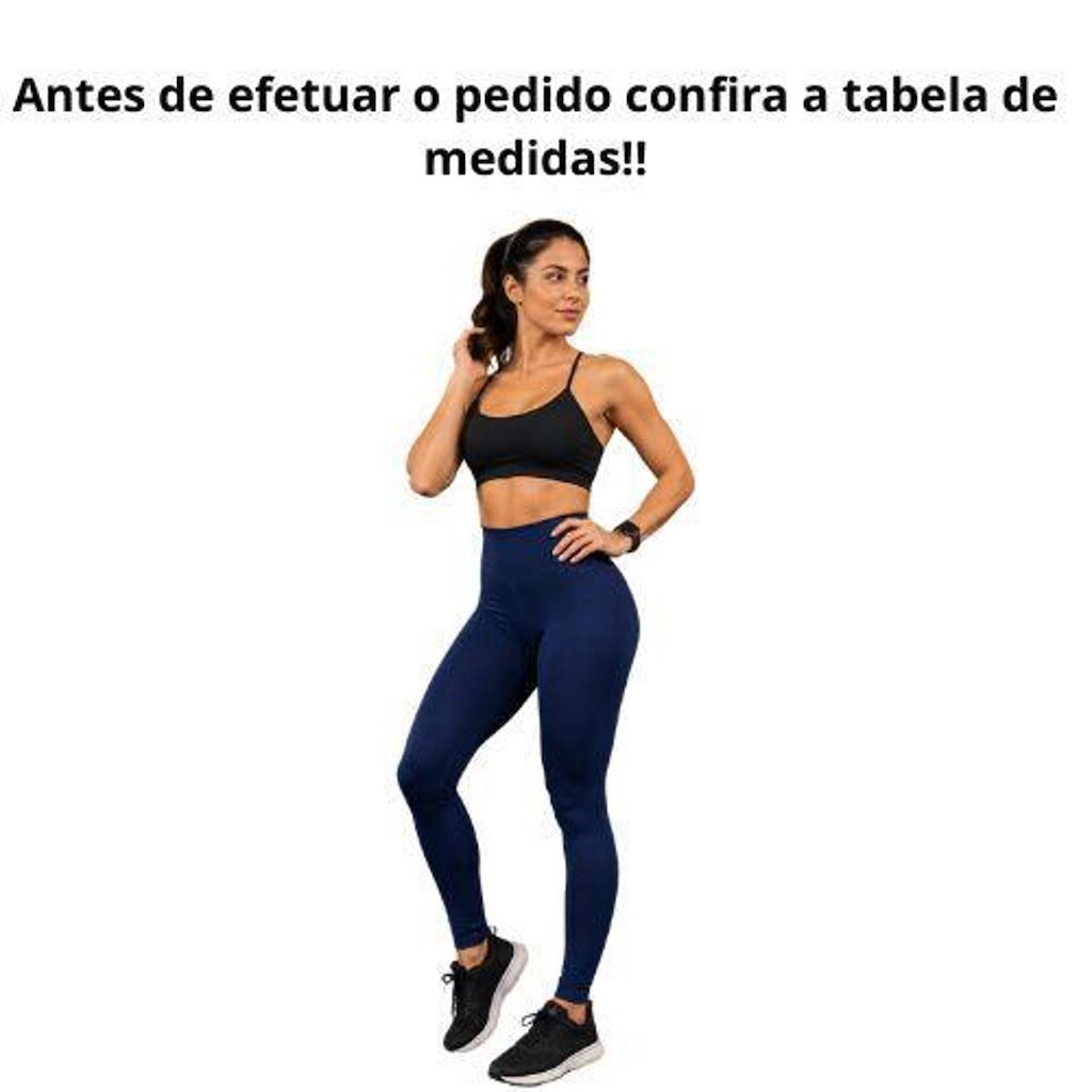 Calça Legging Sem Costura Cós Alto Selene- Azul Marinho