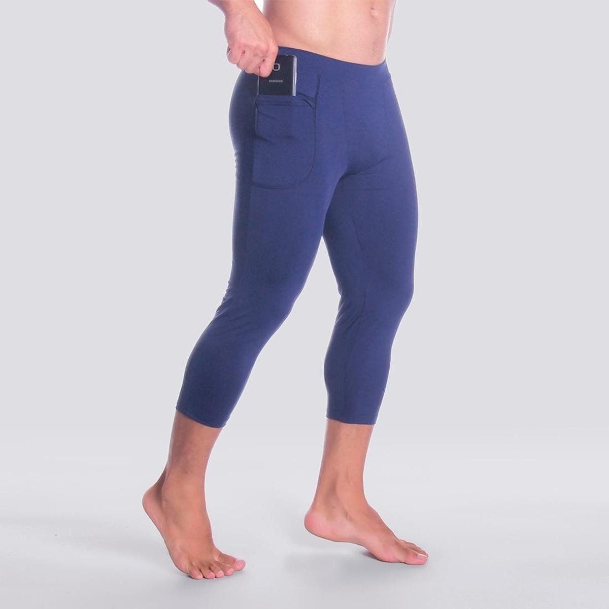 calça legging masculina azul