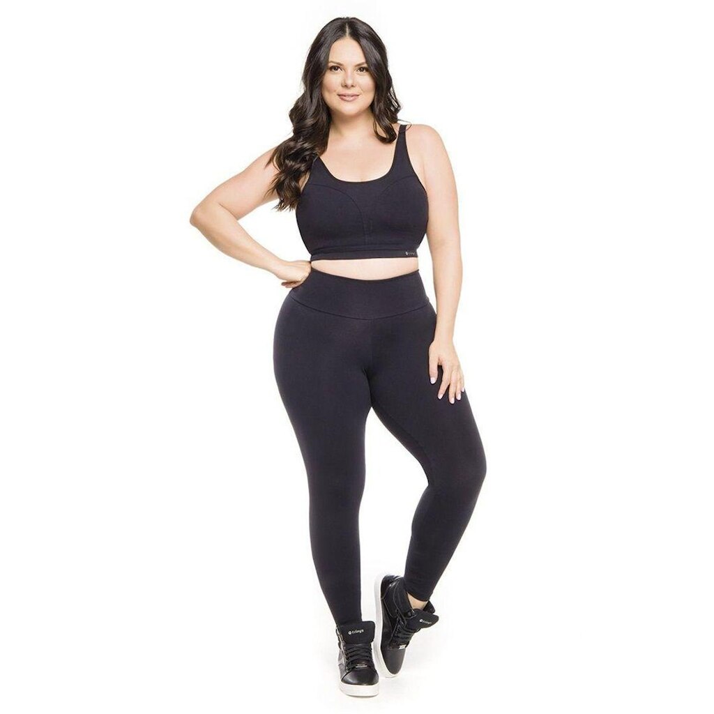 Calça Legging Trinys Básica Suplex Power Plus Size Feminina