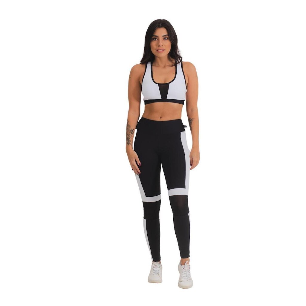 Calça legging Wonderful - Preto e Branco - G