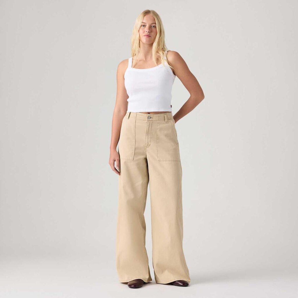Calça Levi's Cinch Wideleg Fatigue Bege Feminina
