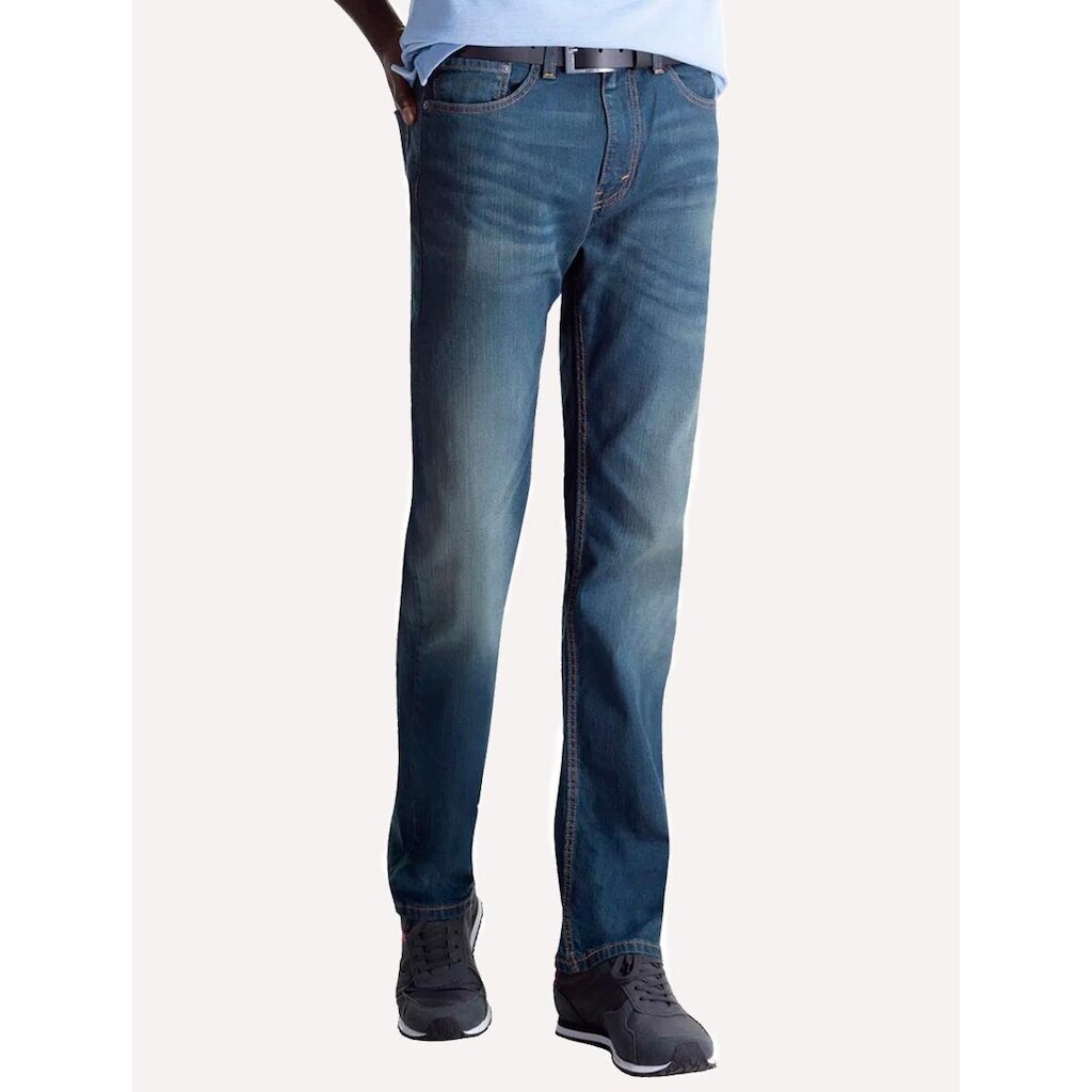 Calça Levis Jeans Masculina 505 Regular Stretch Greenish Washed Médio
