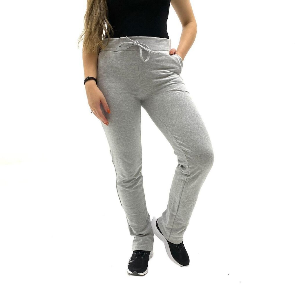CALÇA MALWEE MOLETOM  CORTE RETO COM BOLSOS ALGODÃO FEMININO