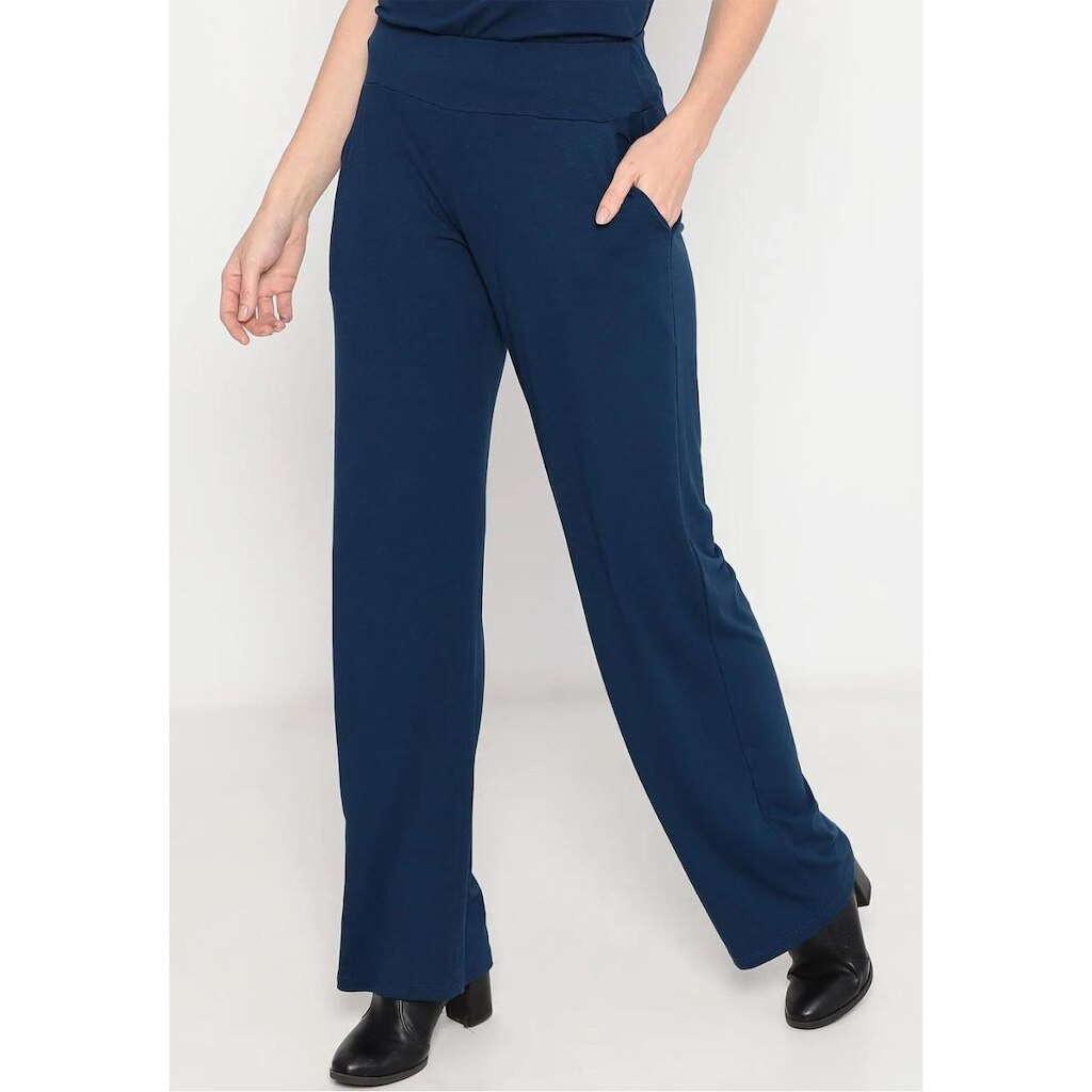 Calça Maria Paes Pantalona Marinho