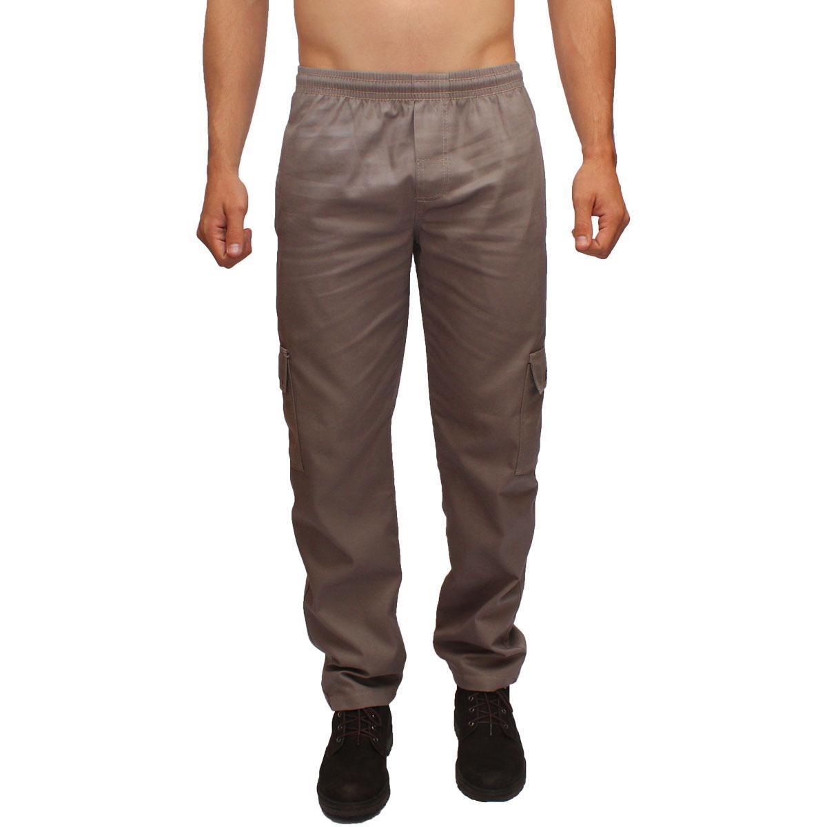 Calça Masculina Brim Sarja Cargo Elástico Cordão 5 Bolsos Menor preço em Calça Masculina Brim Sarja Cargo Elástico Cordão 5 Bolsos