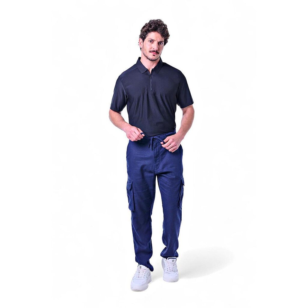 Calça Masculina Cargo Linho Cadarco