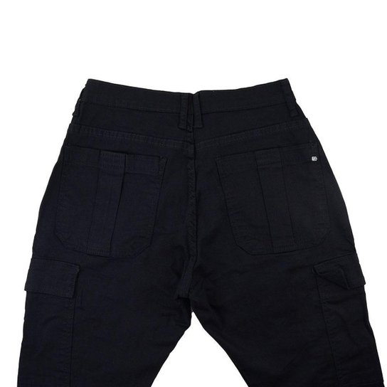 Calça Masculina Dixie Sarja Cargo Preta - 19620