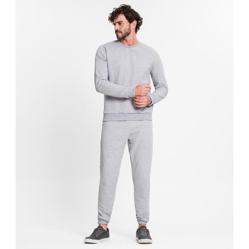 Calça Masculina Em Moletom Rovitex Cinza