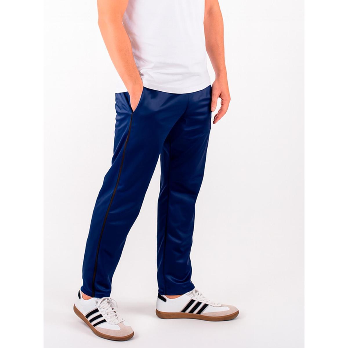 Calça Masculina Helanca Flanelada Bolsos Laterais Inverno Lisa Faixa Lateral