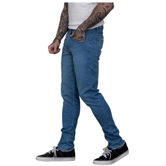 Calça Jeans Masculina Calca Ziper Barra Calça Masculina Jeans