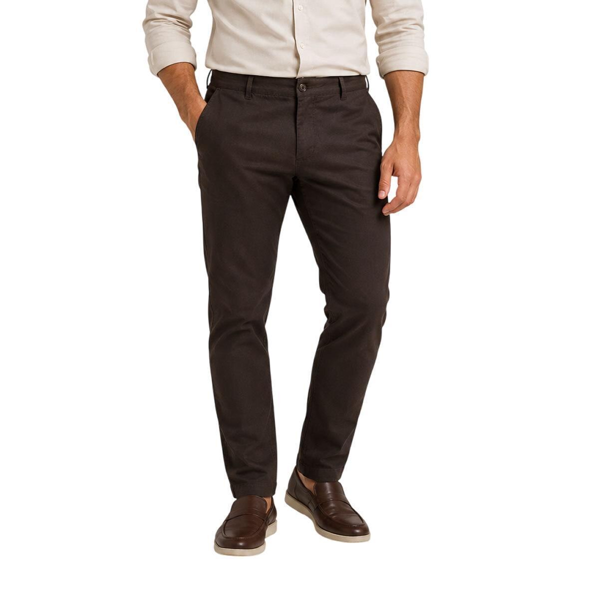 Calça Masculina Lado Avesso Jeans Marrom Intenso LH11