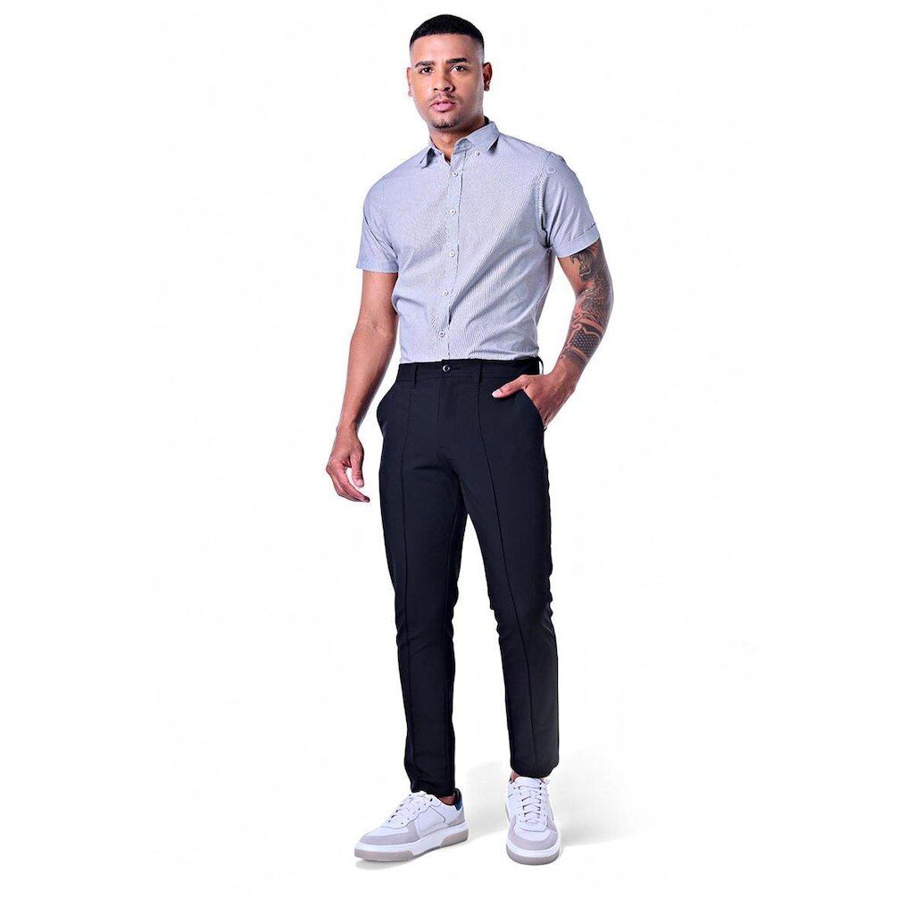 Calça Masculina Microfibra Vinco Frontal