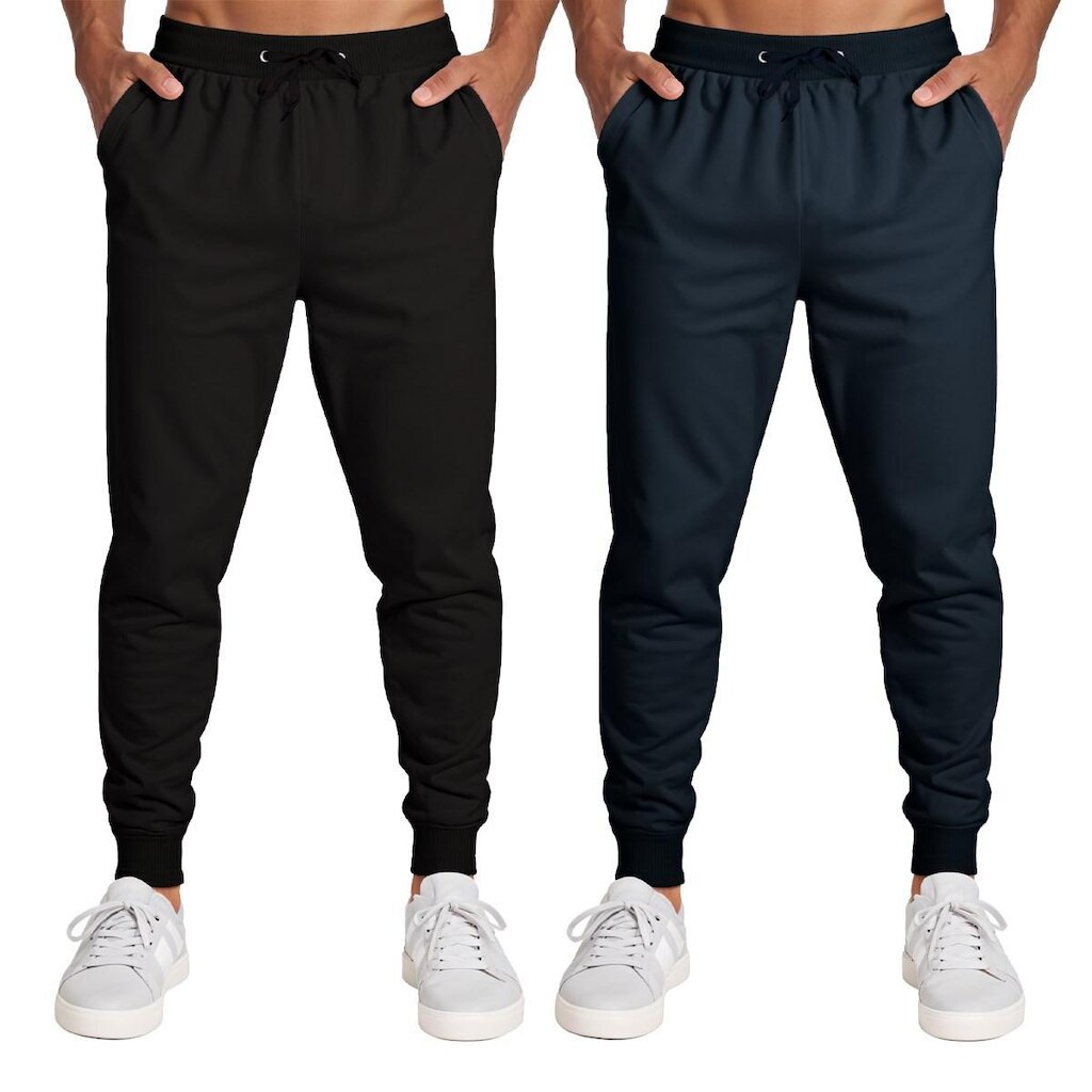 Calça Masculina Moletom Flanelada Slim Bolsos Algodão Kit 2