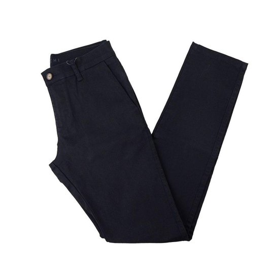 Calça Masculina Ogochi Sarja Essencial Slim Color Preta - 002000019 - Preto Menor preço em Calça Masculina Ogochi Sarja Essencial Slim Color Preta - 002000019 - Preto