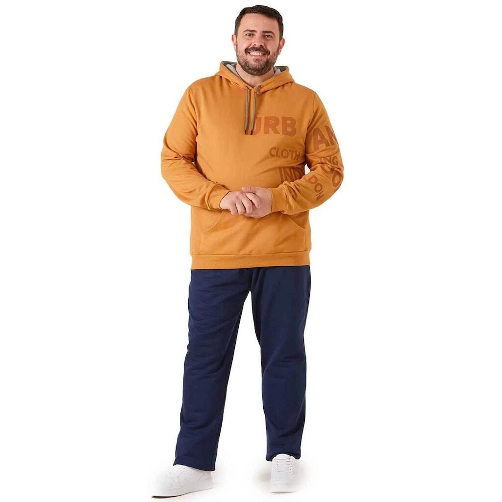 Calça Masculina Plus Size Moletom Flanelada Malwee - PRETO - G2