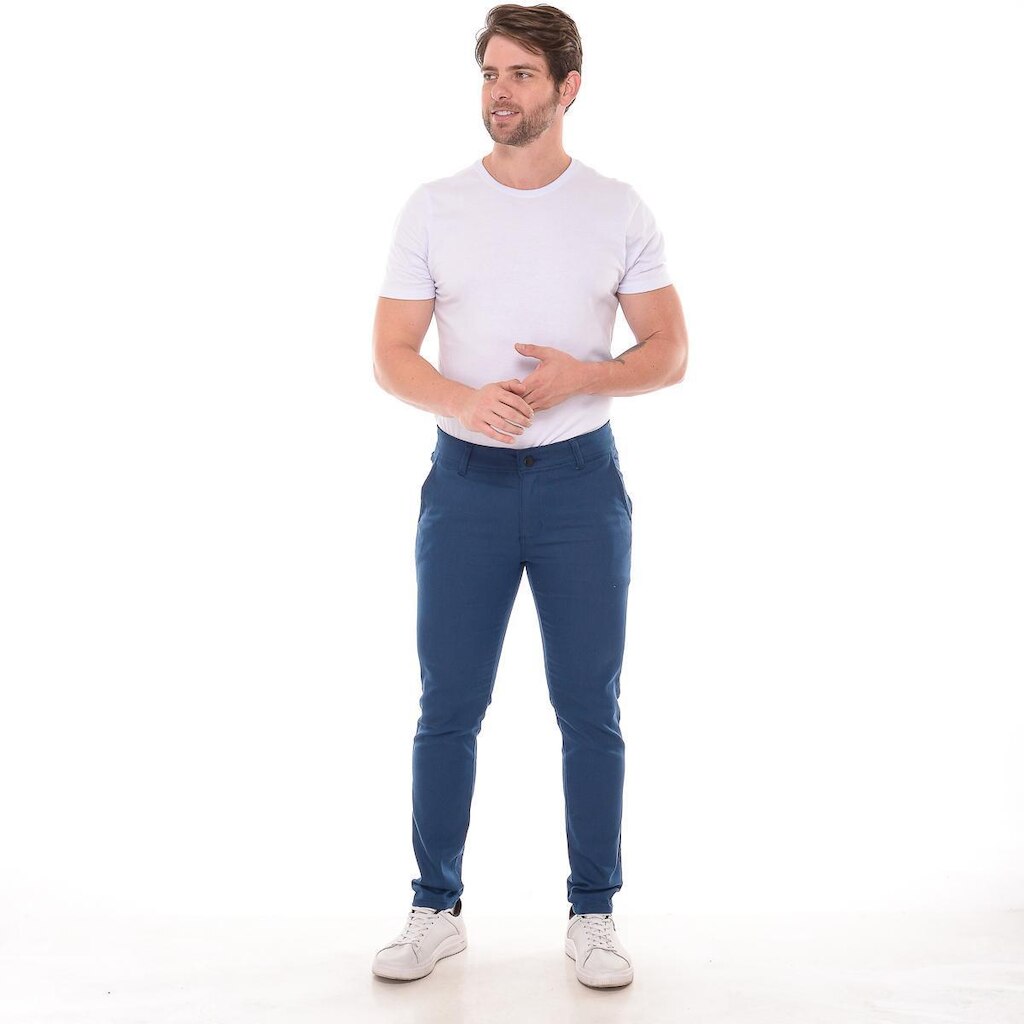 Calça Masculina Sarja Slim Fit Calça Chino