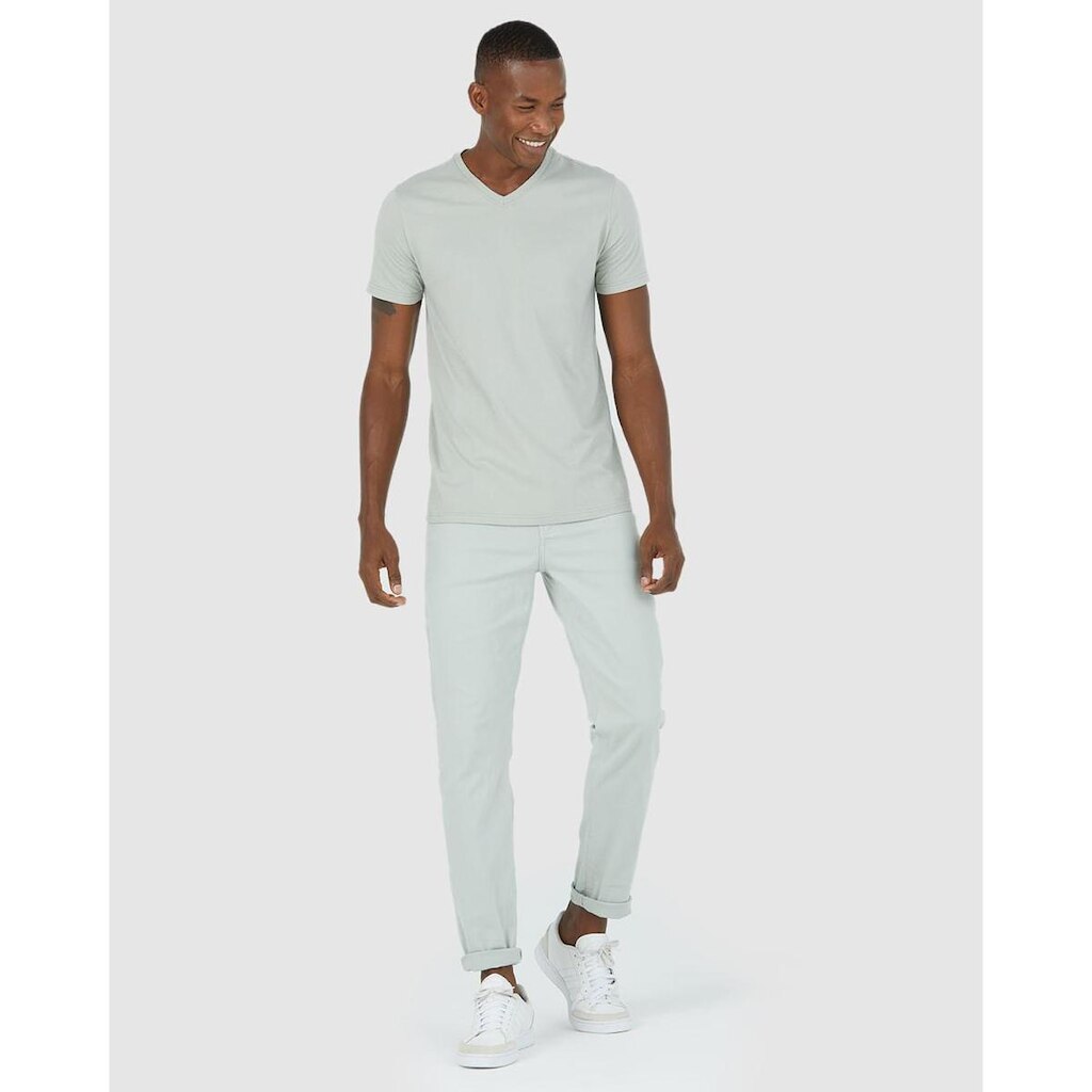 Calça Masculina Slim Cintura Média Em Sarja Com Elastano Cinza - 48