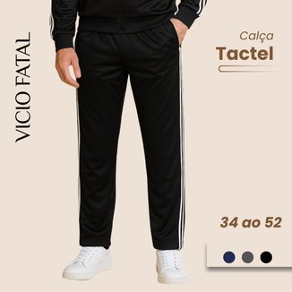 Calça Masculina Slim Fit Poliéster Plus Size - Listras Verticais Estilo Moderno e Confortável