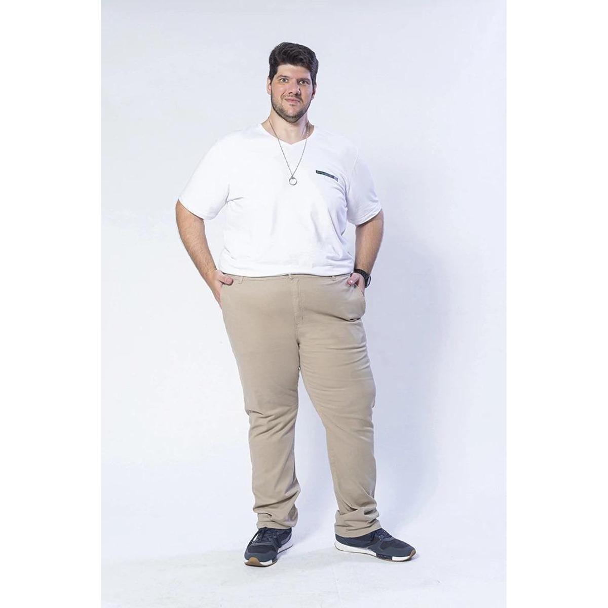 Calça Masculina Sport Fino Plus Size Estilo e Conforto - Bege | Netshoes