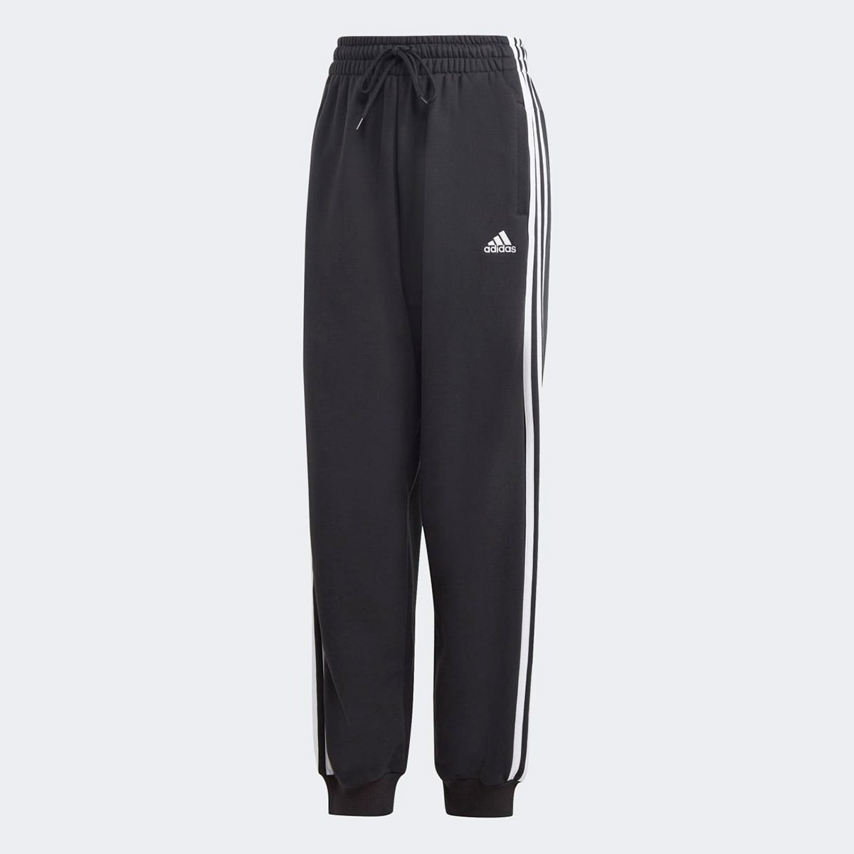 Calça Moletom Adidas Listras Feminina Preto+Off White Netshoes