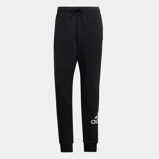Calça Moletom Afunilada Adidas Masculina - Preto e Branco Menor preço em Calça Moletom Afunilada Adidas Masculina - Preto e Branco