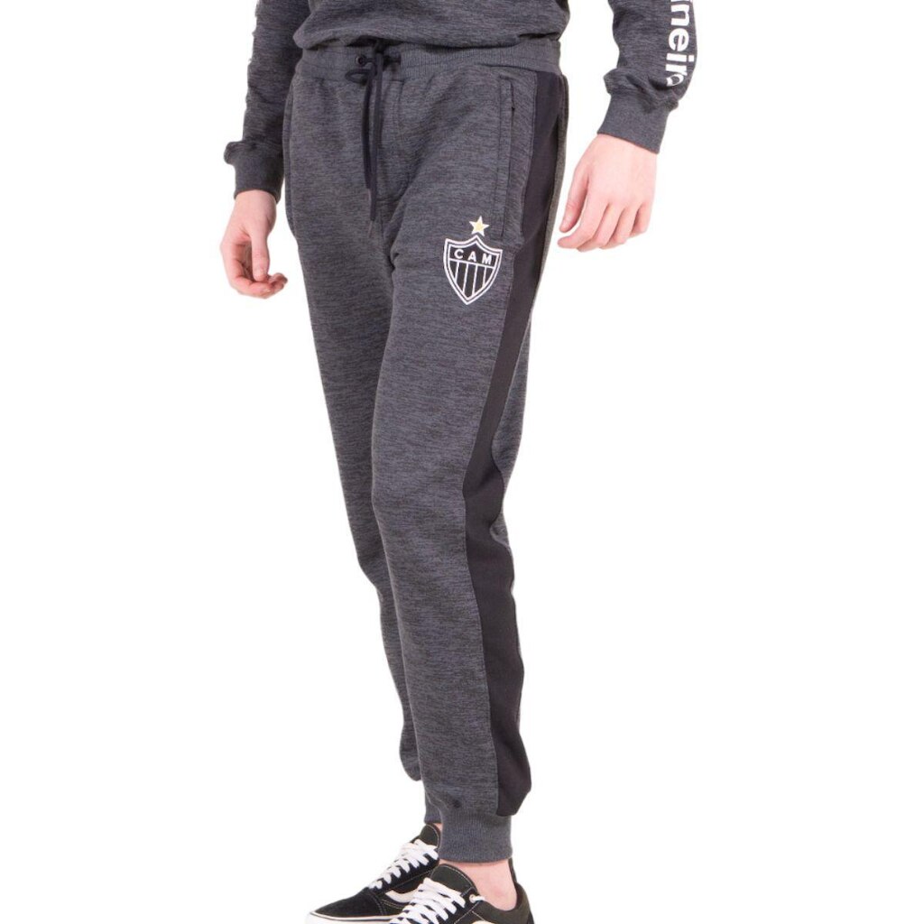 Calça Moletom Atlético Mineiro Escudo Faixa Lateral