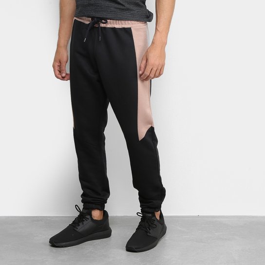 Calça Moletom Burn Block Masculina - Preto Menor preço em Calça Moletom Burn Block Masculina - Preto